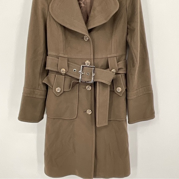 Laundry By Shelli Segal Brown Dress Peacoat Wool Size 10 - Picture 2 of 9